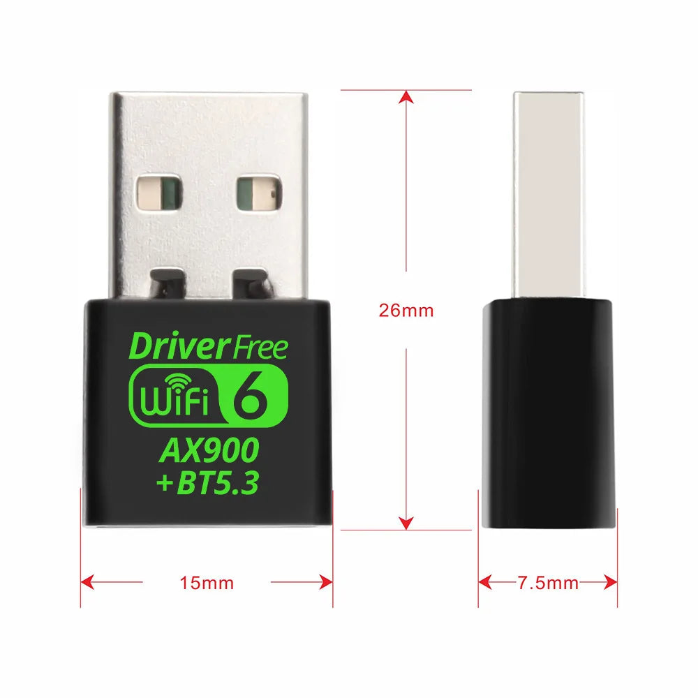 AX900 Wireless USB Adapter with WiFi 6 & Bluetooth 5.3 (2.4G/5GHz)